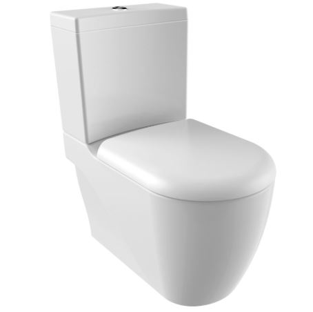 schouder Ham moe YDAY grande xxl duoblok toilet - Zonder bedit wc RVS - Glans wit -  Exclusief zitting & toiletresevoir - staand toilet - Badkamermeubel outlet
