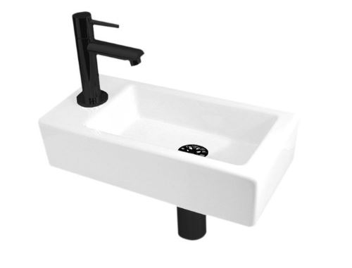Kinderdag offset Duidelijk maken Best Design - fontein toilet zwart - kraangat links - 36x18 cm - incl.  kraan, plug en sifon - Badkamermeubel outlet